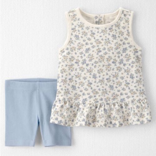 Toddler Girl 2-Piece Top & Short Set Made with Organic Cotton in Spring Bloom Print - Little Planet | Carter's