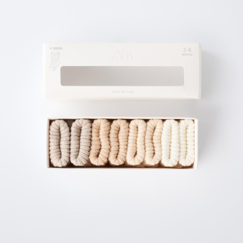 FOUR-PACK OF SOCKS WITH COLOR BOX - Light beige | ZARA United States