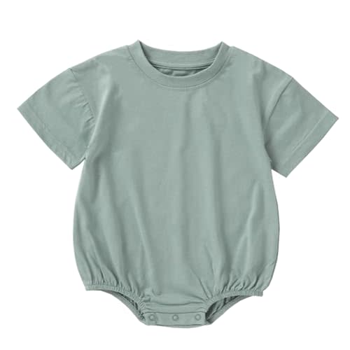 Bafeicao Baby Boy Girl Bubble Romper Organic Cotton Infant Summer Oversized Toddler T-Shirt Bodysuit Short Sleeve