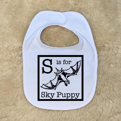 S is for Sky Puppy Baby Bibs- Bat Animals Rude Funny Weird Unisex Infant Newborn Baby Toddler Funny Baby Shower Gift