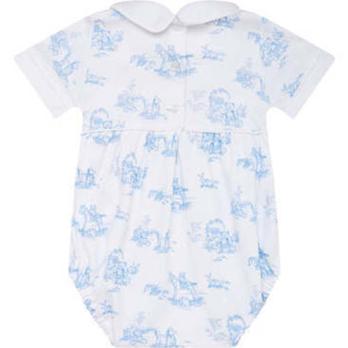 Toile Short Sleeve Bubble, White & Blue - Nellapima | Maisonette