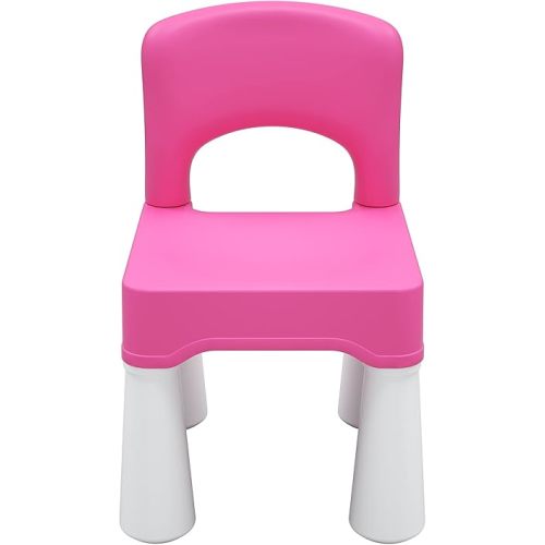 burgkidz Plastic Kids Chair, Durable and Lightweight, 9.3" Height Seat, Indoor or Outdoor Use for Toddlers Boys Girls Aged 2+ (Pink)