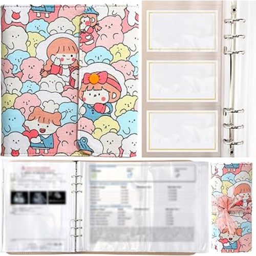 Marspark Baby Document Organizer and Briefcase A4 A5 Baby File Organizer 40 Pages Newborn Keepsake with Zipper Bag Soft Fabric Documents Folder for Newborns Pregnancy Expectant Parents(Girl)