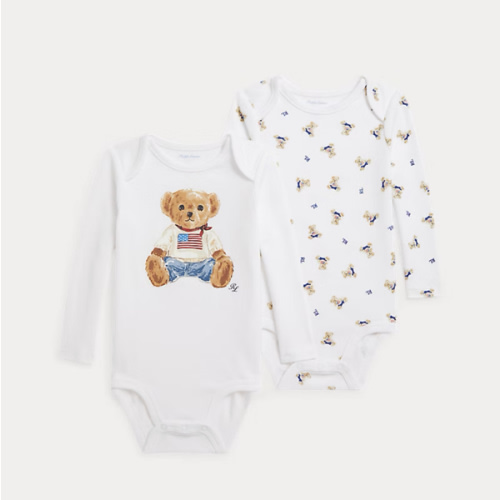 Polo Bear Cotton Bodysuit 2-Pack