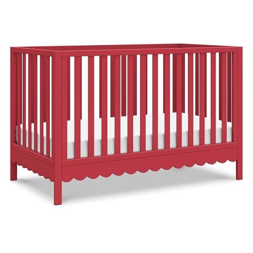 Davinci Sammy Scallop 4-in-1 Convertible Crib in Strawberry Red, GREENGUARD Gold Certified