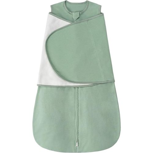 ZIGJOY Sleep Sack Swaddle 1.0 TOG Baby Wearable Blanket 100% Cotton Baby Swaddle Blanket for Newborns 0-6 Months for Boy Girl, Green