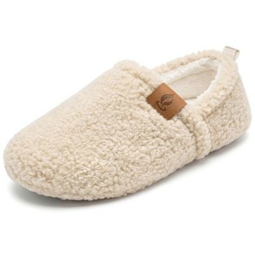 BLISSFUL STEP Breathable Non-Slip Lightweight Soft Warm Loafer Slippers 6 Beige
