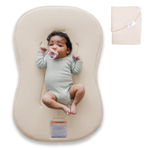 snuggle me® Baby Lounger Curve (Natural) + Lounger Cover (Natural) - Bundle