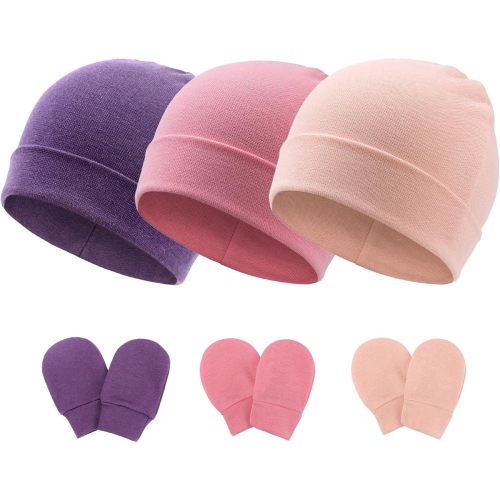 Newborn Baby Hats and Mittens Set 0-6 Months