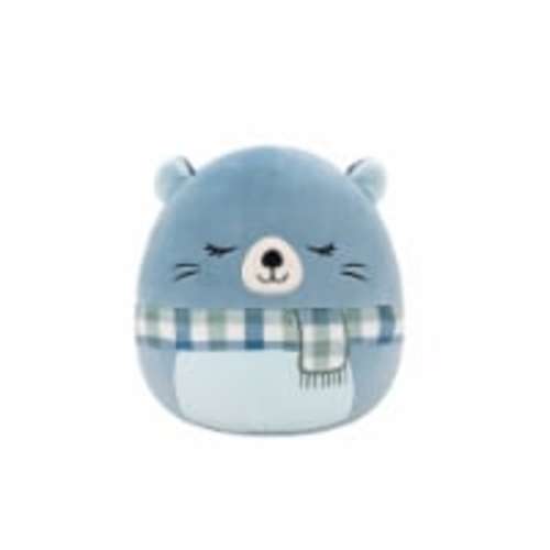 Squishmallows™ 8" Muted Blue Beaver With Green Plaid Scarf & Closed Eyes, 1 ct