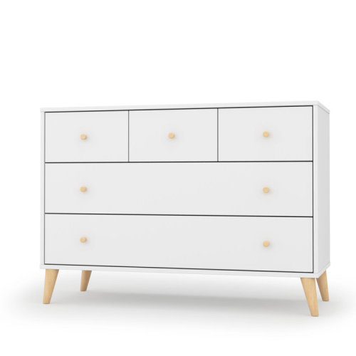 dadada Austin 5-drawer Dresser, White/natural | Perigold
