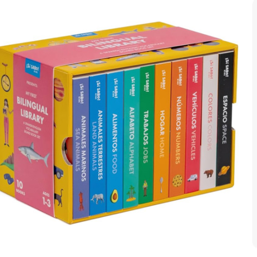 My First Bilingual Library: A Spanish-English Vocabulary Board Book Set of Colors, Numbers, Animals, ABCs, and More (Si Sabo Bilingual Books for Kids)