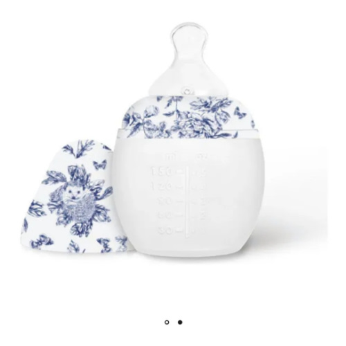 Elhée - Toile de Jouy medical silicone feeding bottle and physiological teat - Elhée x Tartine et Chocolat - Navy blue | Smallable