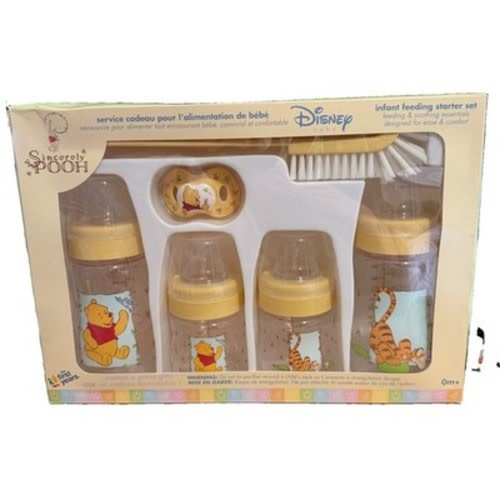 Vintage Winnie The Pooh Starter Feeder 4 Bottles 1 Pacifier 1 Bottle Brush RARE