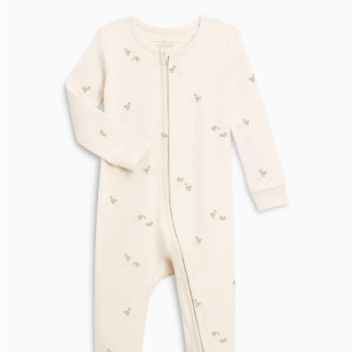 Peyton Zipper Sleeper | Bee / Pewter