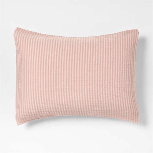 Supersoft Lilac Rose Striped Organic Cotton Gauze Kids Pillow Sham