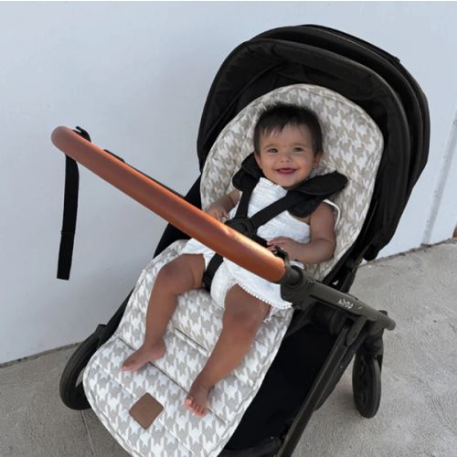 Houndstooth Universal Linen Pram Liner