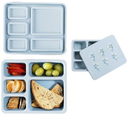 Austin Baby Co Leak-proof Silicone Bento Box for Toddlers and Kids- Durable & Eco-Friendly five compartment Lunch Box