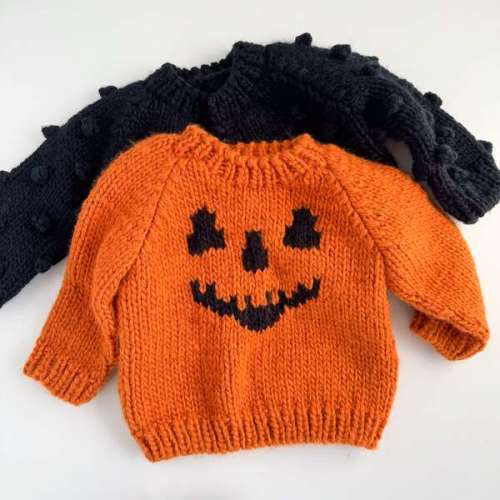 Jack-o-lantern Sweater, Orange - The Blueberry Hill | Maisonette