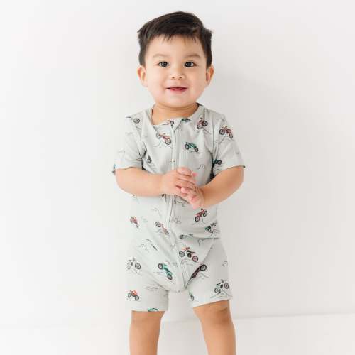 Little Riders Small Ribbed Summer Zip Romper