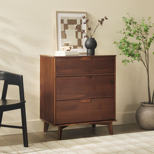 Mercury Row® Yarber Groove 3 Drawer Solid Wood Chest & Reviews | Wayfair