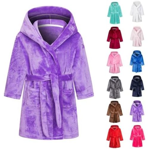 Baby Boys Girls 𝐂artoon Animal Bath𝐫obes Toddler 𝐑obes Plush Soft Fleece Hooded 𝐏ajamas 𝐒leepwear