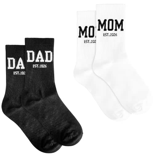 Family Socks EST.2026 Pregnancy Announcement Mother Father Day Gifts for Parents Aunt Uncle Grandparents