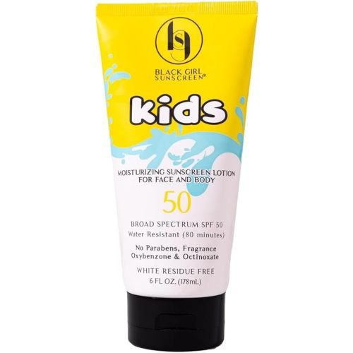 Large Kids SPF 50 Sunscreen Lotion, 6 Oz Vegan & Water-Resistant, Will not Leave White Residue (6 Fl. Oz.)