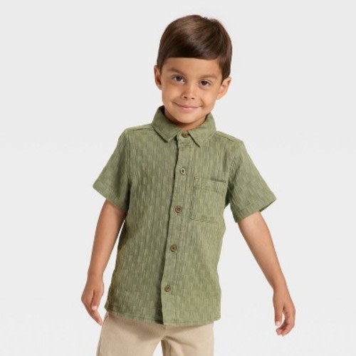 Toddler Boys' Short Sleeve Woven Shirt - Cat & Jack™ Green 4T