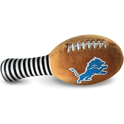 Detroit Lions Plush Football Rattle by Smilo - Officially Licensed NFL Baby Rattle Toy - Soft Baby Rattle with Bell - for Babies and Toddlers from 3 Months