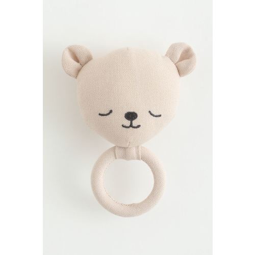 Hochet en toile, Beige clair/ours