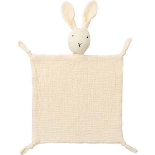 Premium Soft Muslin Cotton Newborn Baby Loveys Security Blanket Muslin Soft & Breathable, Bunny Lovies for Baby New Born Boy Girl Unisex Baby Unique Neutral Presents for Babies Newborn Toddler