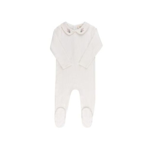Unisex Organic Cotton Embroidered Collar Collection Footie - Baby