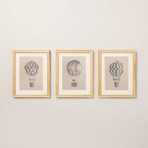 11"x14" Hot Air Balloon Sketch Framed Wall Art  - Hearth & Hand™ with Magnolia