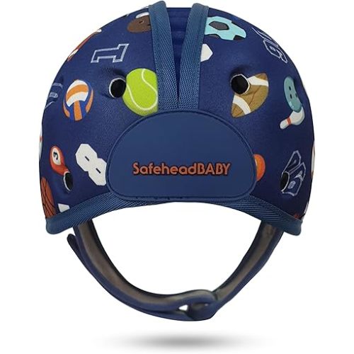 SafeheadBABY Soft Baby Head Protector Helmet for Crawling and Walking 7–24 Months – Ultra-Lightweight & Breathable Infant Safety Helmet That Grows with Your Baby (Head Circ. 40–52 cm) – Sporty Blue