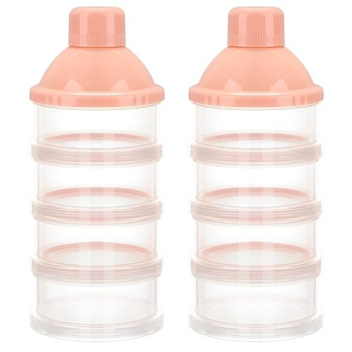 Accmor Formula Dispenser On The Go, 4 Compartments Stackable Formula Container for Travel, Baby Milk Powder Kids Snack Container, BPA Free