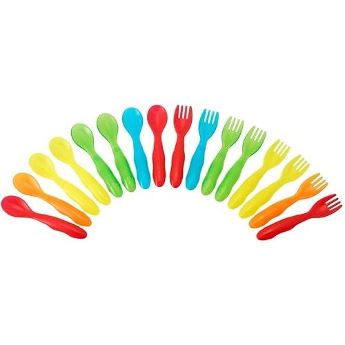 TOMY The First Years Take & Toss Flatware for Kids, 16 Pieces, Multicolor