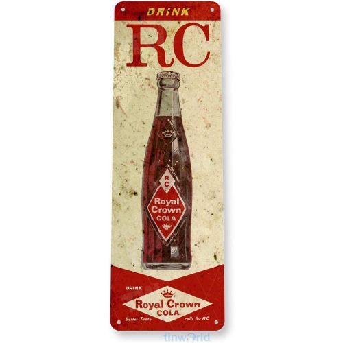 Tinworld Tin Sign: Royal Crown Cola Retro Rustic Soda Store Metal Decor Kitchen Cottage Cave B586