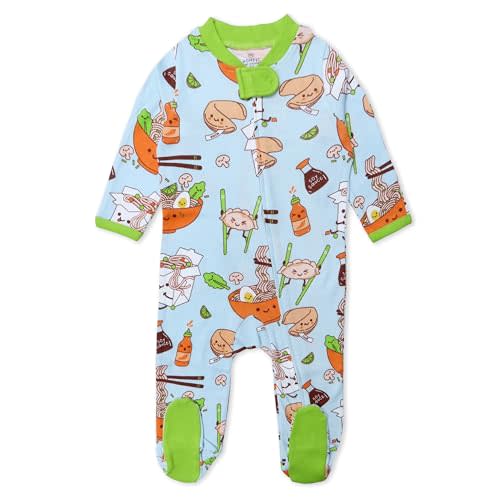 HonestBaby Sleep & Play Footed One-piece Pajama Sleeper 100% Organic Cotton, Baby Boys
