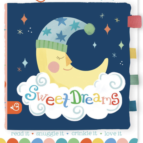 Sweet Dreams - Crinkle Cloth Baby Book with Ribbon Tags
