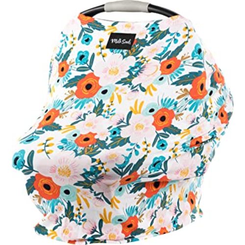 Milk Snob Original 5-in-1 Cover - Added Privacy for Breastfeeding, Baby Car Seat, Carrier, Stroller, High Chair, Shopping Cart, Lounger Canopy - Newborn Essentials, Nursing Top, Magnolia
