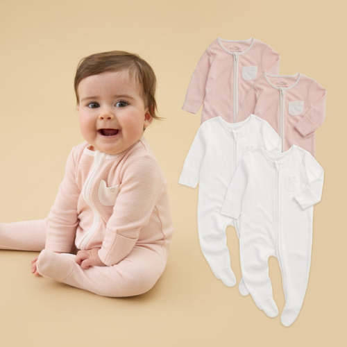 Zip Baby Pajamas 4 Pack | Newborn Sleepers with Zippers | MORI US