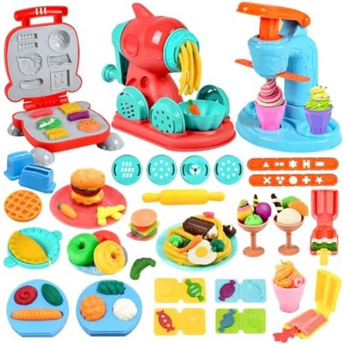 3 in 1 Color Dough Kitchen Creations Set, 12 Colors Dough