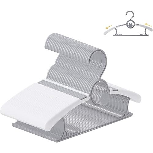 30 Pack Baby Hangers 11"-14" Adjustable Kids Hangers Grey