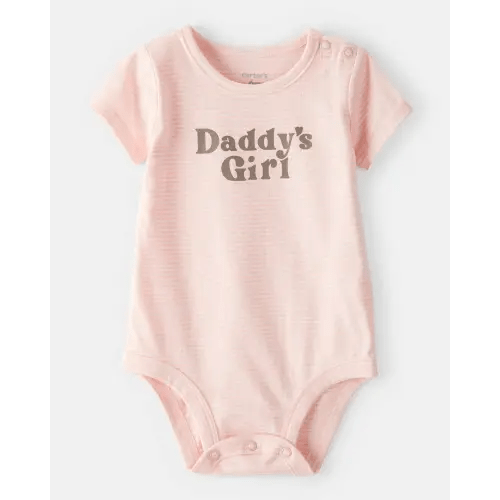 Baby Girl 'Daddy's Girl' Short-Sleeve Graphic Bodysuit - Pink | Carter's