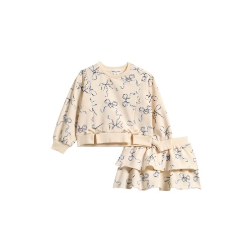 Crewneck Sweatshirt & Tiered Skirt Set