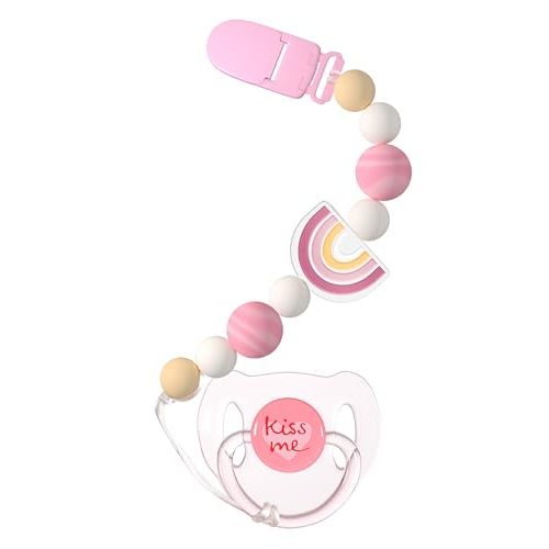 Aori Magnetic Pacifier with Pacifier Clips for Reborn Baby Dolls | Pink Reborn Babies Accessories Set for Kids