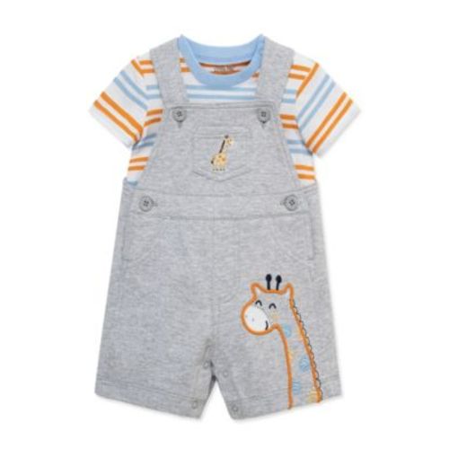 Baby Boys' Giraffe Printed Shortall and Short-Sleeve T-Shirt, 2-Piece Set