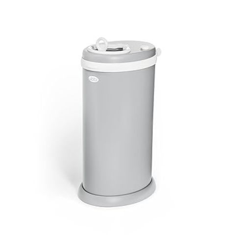 Ubbi Stainless Steel Diaper Pail, Odor Locking, No Special Bag Required, Award-Winning, Registry Must-Have, Gray
