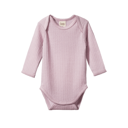 Merino Pointelle Long Sleeve Bodysuit
